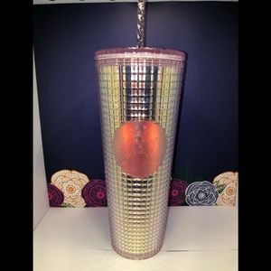 Starbucks Holiday 2020 Pink Grid tumbler